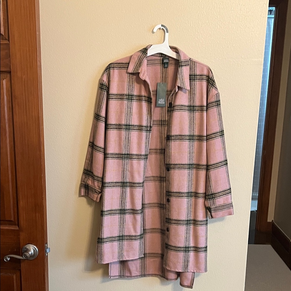 Wild Fable Pink and Yellow Plaid Shirt Jacket